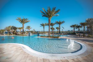 the entrance of the pool at del webb lakewood ranch